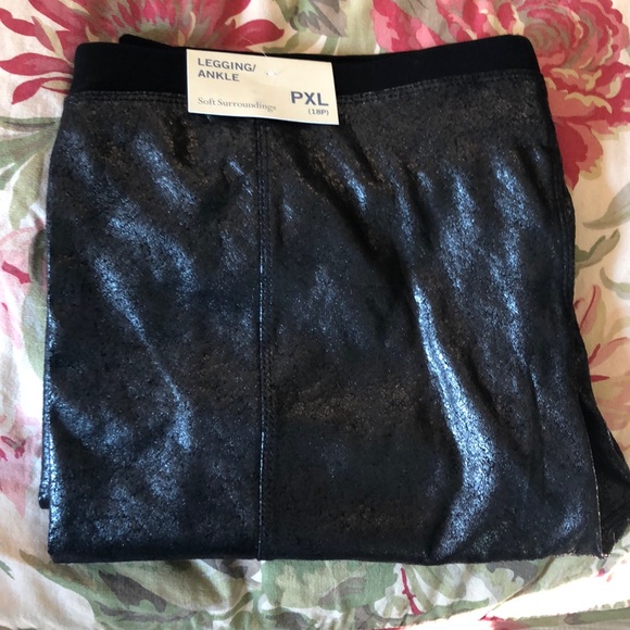 SOFT SURROUNDINGS size XL 18P Crackle Leather Look Crop STRETCHY Insert $89 NEW - Picture 4 of 12